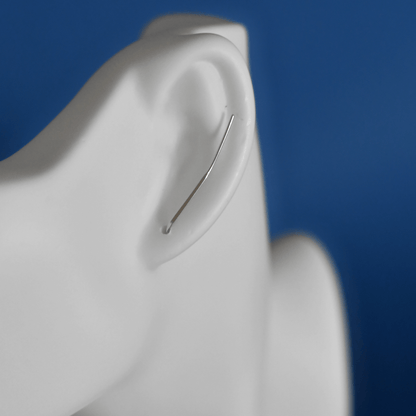 AGERLIN sterling silver minimalistic earrings on ear - Alogan