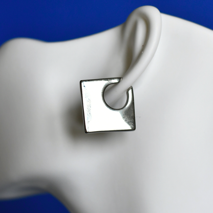 LUMAS stainless steel ear cuffs in silver on ear - Alogan