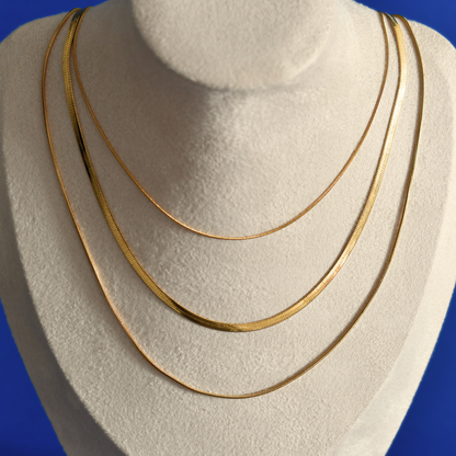 TRISOL fashion riviera stainless steel necklace in gold - Alogan Jewelry